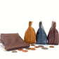 Leather Squeeze Coin Pouch Chocolate Brown